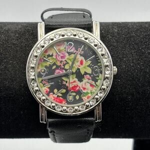 Silver floral watch